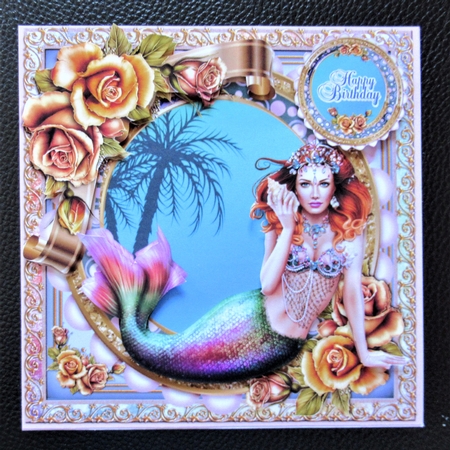 Mermaid And Roses 5 by Davina Rundle