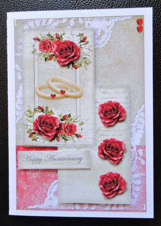 A5  Red Anniversary Roses Mini Kit by Davina Rundle