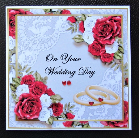 Quick Card  Wedding  Red Roses by Davina Rundle