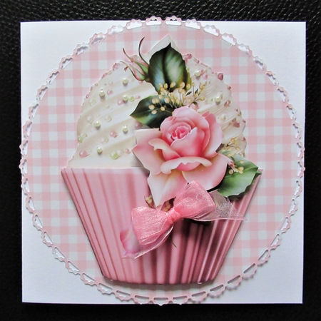 Floral cupcake Decoupage Sheet - Downton Decor Roses by Davina Rundle