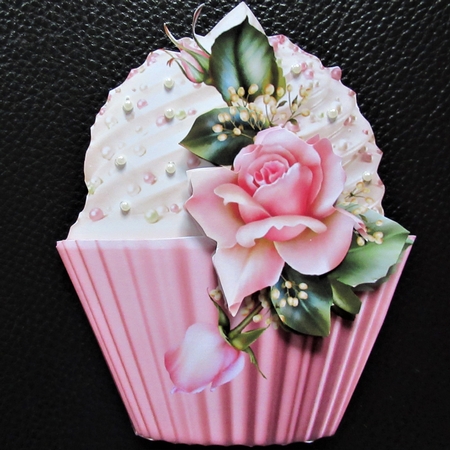 Floral cupcake Decoupage Sheet - Downton Decor Roses by Davina Rundle