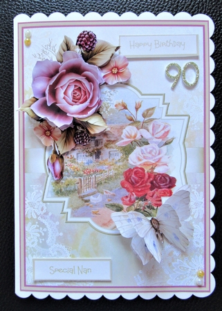 Rose cottage A5 card by Davina Rundle