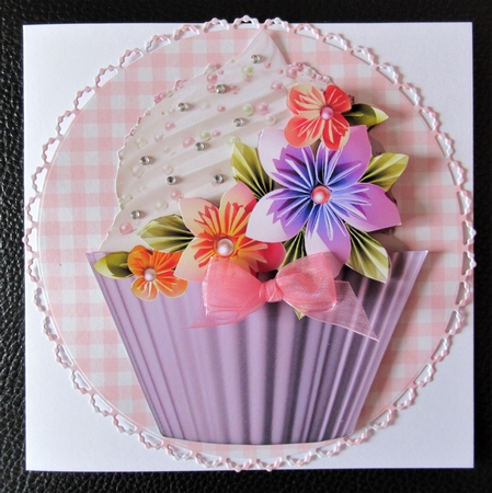 Floral Cupcake Decoupage Sheet - origami & Pearls by Davina Rundle