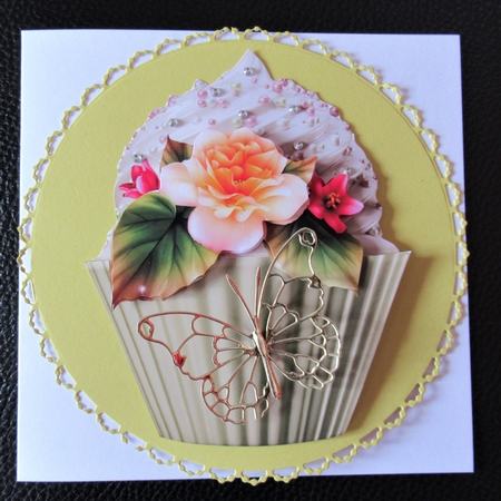 Floral Cupcake Decoupage Sheet - Peach Begonias by Davina Rundle