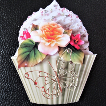 Floral Cupcake Decoupage Sheet - Peach Begonias by Davina Rundle