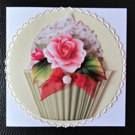 Floral Cupcake Decoupage Sheet - Pink Begonia by Davina Rundle