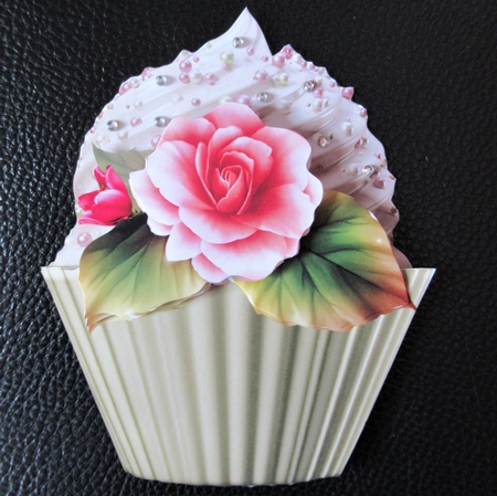 Floral Cupcake Decoupage Sheet - Pink Begonia by Davina Rundle