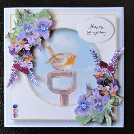 Garden Bird & Wildflowers - Robin by Davina Rundle