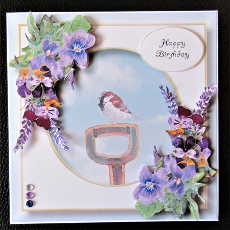 Garden Bird & Wildflowers - Sparrow by Davina Rundle