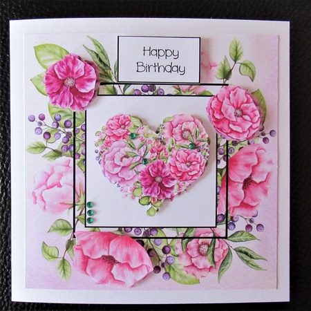 Gorgeous Watercolour Floral Heart 1 8x8 by Davina Rundle