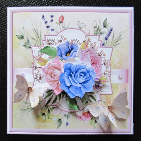 Mixed roses 7x7 card by Davina Rundle