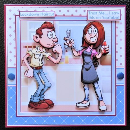 LOCKDOWN HAIRCUT 7.5 Humorous Decoupage Card Kit by Davina Rundle
