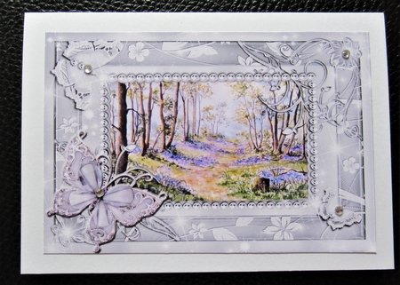 Summer Day and Bluebell wood. 2 Butterfly framed card toppers by Davina Rundle