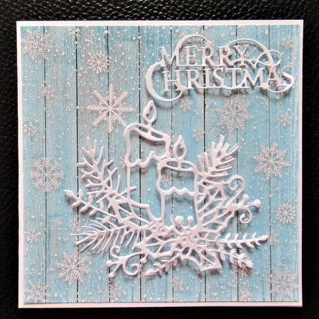 SNOWFLAKES ON BLUE WOOD by Davina Rundle