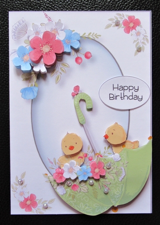 Floral Brolly Chicks by Davina Rundle