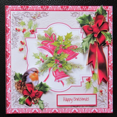 Christmas bells 7x7 card by Davina Rundle