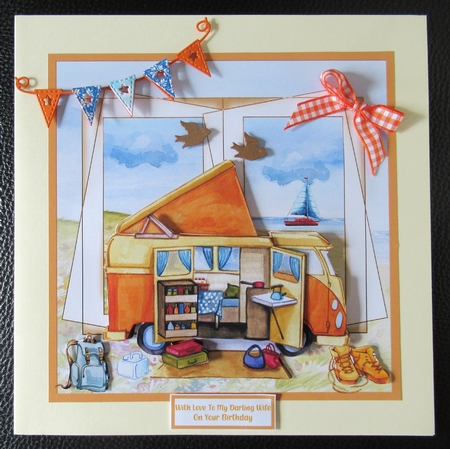 Happy Campers 7x7 card by Davina Rundle