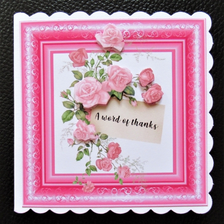 3 Pink framed roses card fronts/toppers  by Davina Rundle