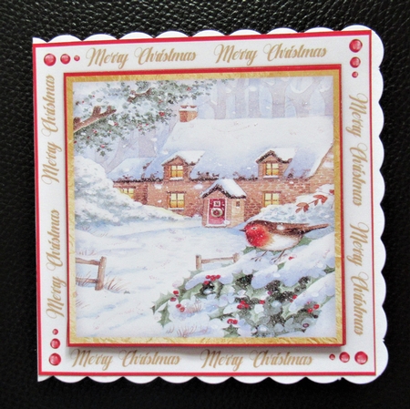 4, card Fronts , Robins in the Snow  by Davina Rundle