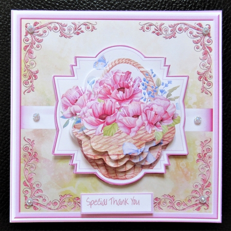 Basket of poppies 7x7 card by Davina Rundle