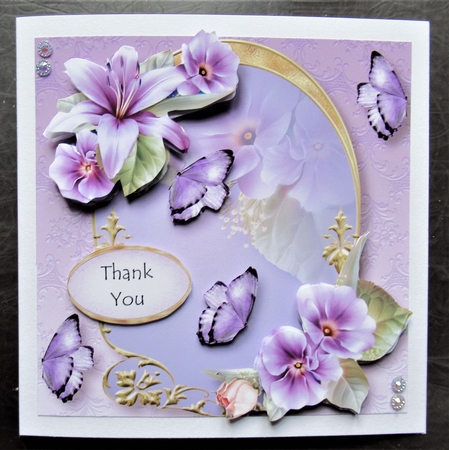 Golden Arched Frame - Lilac Lilies by Davina Rundle
