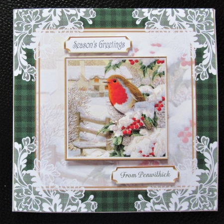 Christmas Vintage Robins Lace Filigree Topper 4 by Davina Rundle
