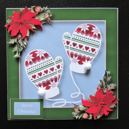 Christmas Faux Paper Cut - Patterned Mittens by Davina Rundle