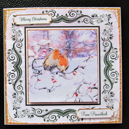 Christmas Vintage Snow is Falling Topper 1 by Davina Rundle