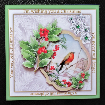 Christmas Border Greetings - Holly by Davina Rundle