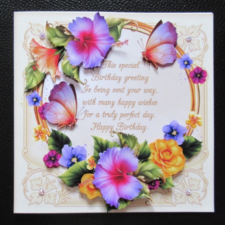 8x8 Floral wreath with birthday verse by Davina Rundle