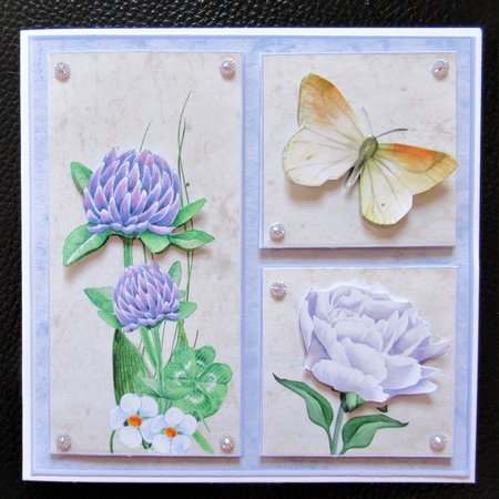 Clover and rose 6x6 card by Davina Rundle