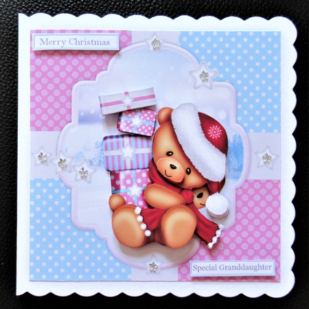 Little Christmas bear with gifts by Davina Rundle