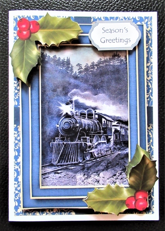 Vintage Christmas In Blue 4 by Davina Rundle