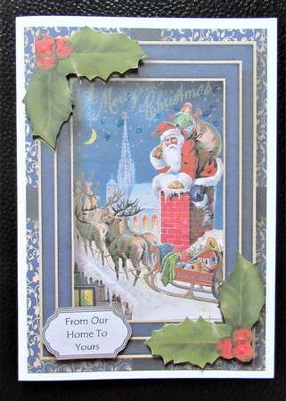 Vintage Christmas In Blue 3 A5 by Davina Rundle
