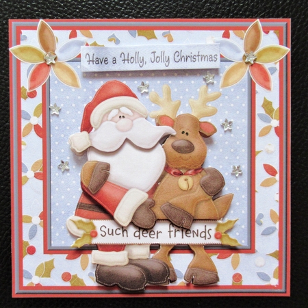 Santa and his friend 6x6 card by Davina Rundle