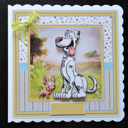 Great dane dog and friend 6x5x6x5 card by Davina Rundle