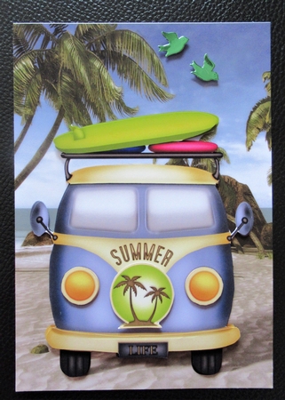 Summer Camper Van Card Front by Davina Rundle