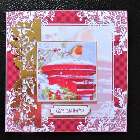 Christmas Vintage Robin Scene Lace Filigree Topper 2 by Davina Rundle