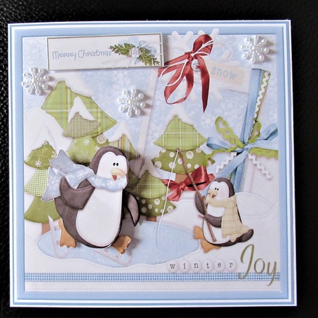 Penguin fun 6x6 card by Davina Rundle