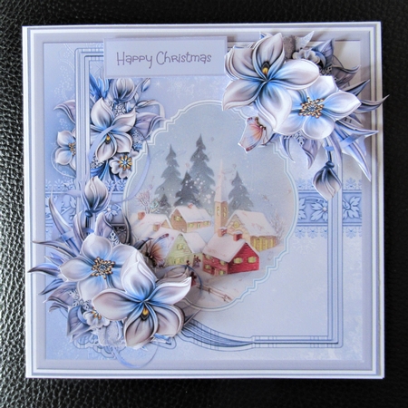 Winter flowers 6x6 card by Davina Rundle