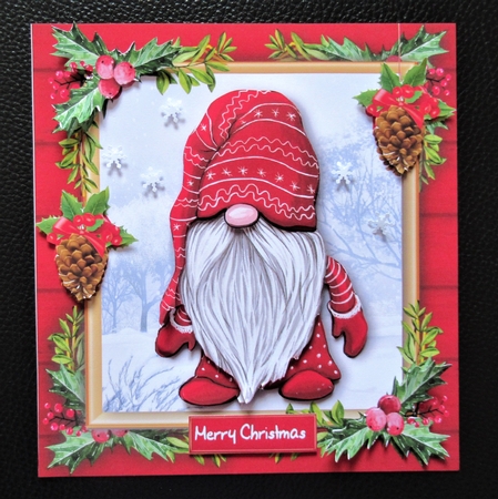 Gorgeous Festive Red Gnome 1 8x8 Mini Kit by Davina Rundle