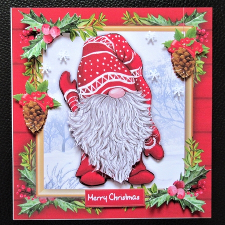 Gorgeous Festive Red Gnome 3 8x8 Mini Kit by Davina Rundle