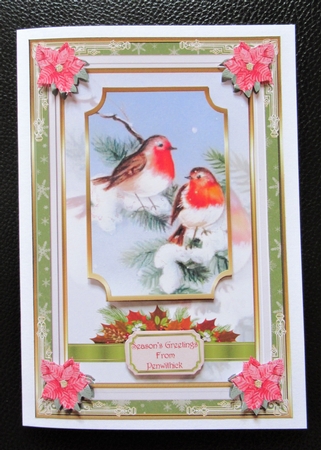 Christmas Snow Robin Decoupage Topper 3 by Davina Rundle