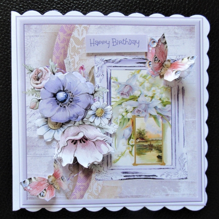 Flowers and sunrise 6x6 card by Davina Rundle
