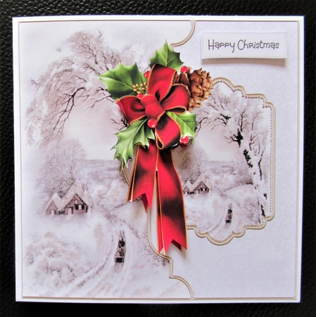 A vintage winter scene 6x6 card by Davina Rundle