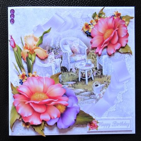 8X8 Afternoon tea with ribbons and lace mini kit by Davina Rundle