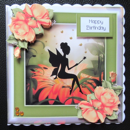 Beautiful Fairy Silhouette & Orange Roses by Davina Rundle