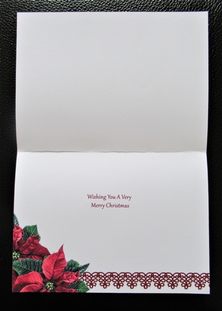 Christmas Insert for a  Landscape card with poinsettias and lace by Davina Rundle