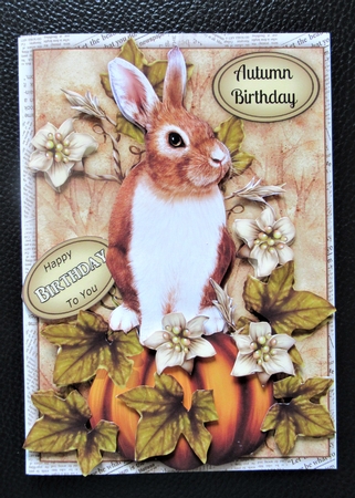 AUTUMN HARE DECOUPAGE TOPPER by Davina Rundle