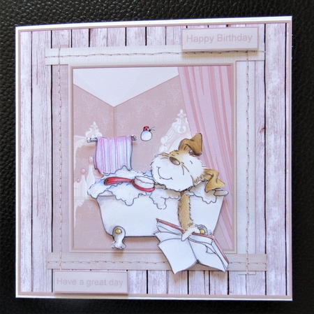 Soak and relax 6x6 card by Davina Rundle